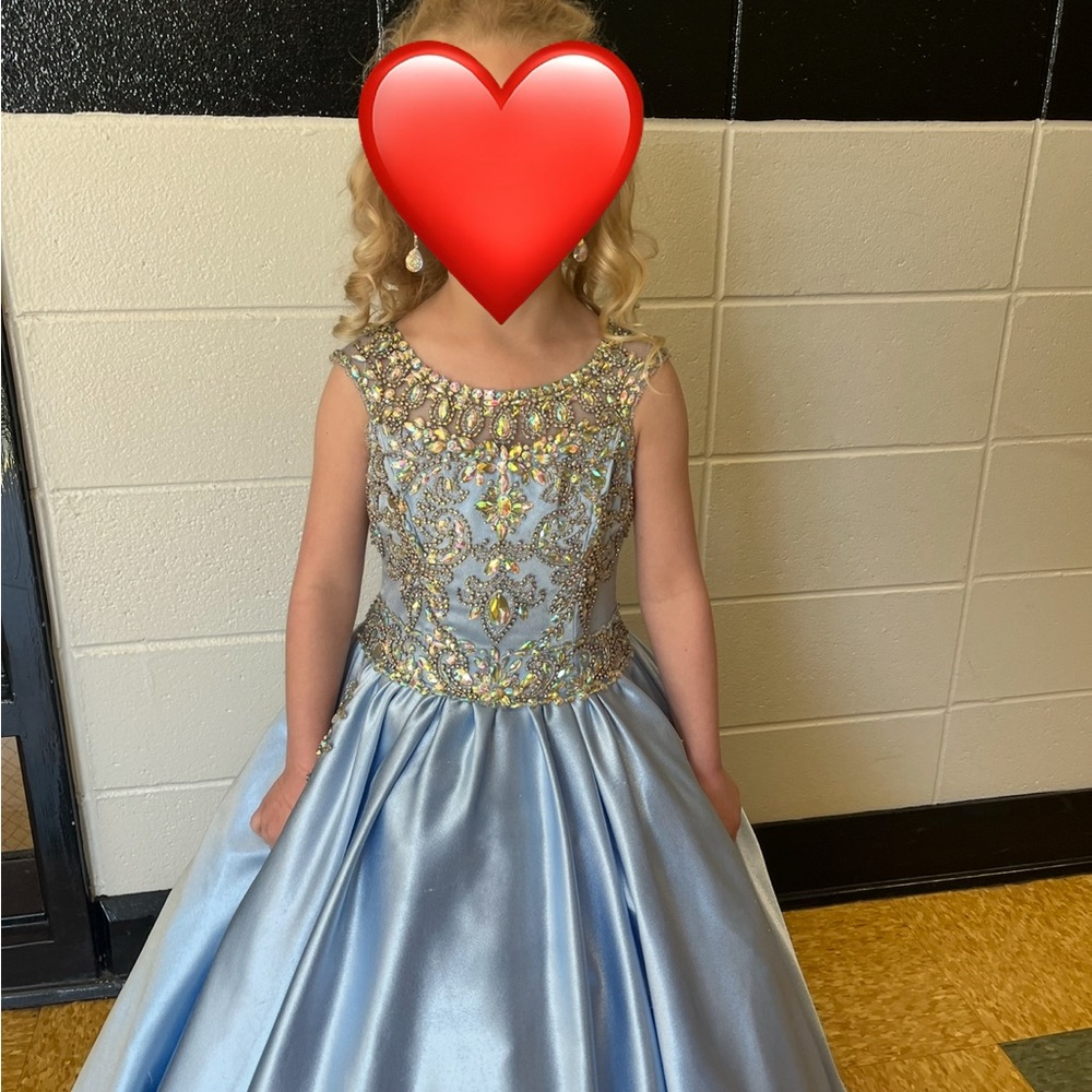 Elegant Blue Kids Dress with Embellishments
